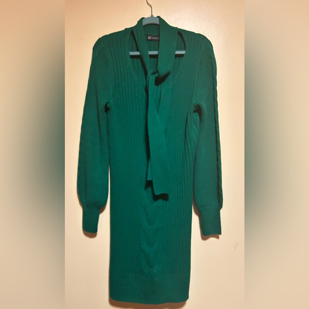 New York & Company Green Knit Dress